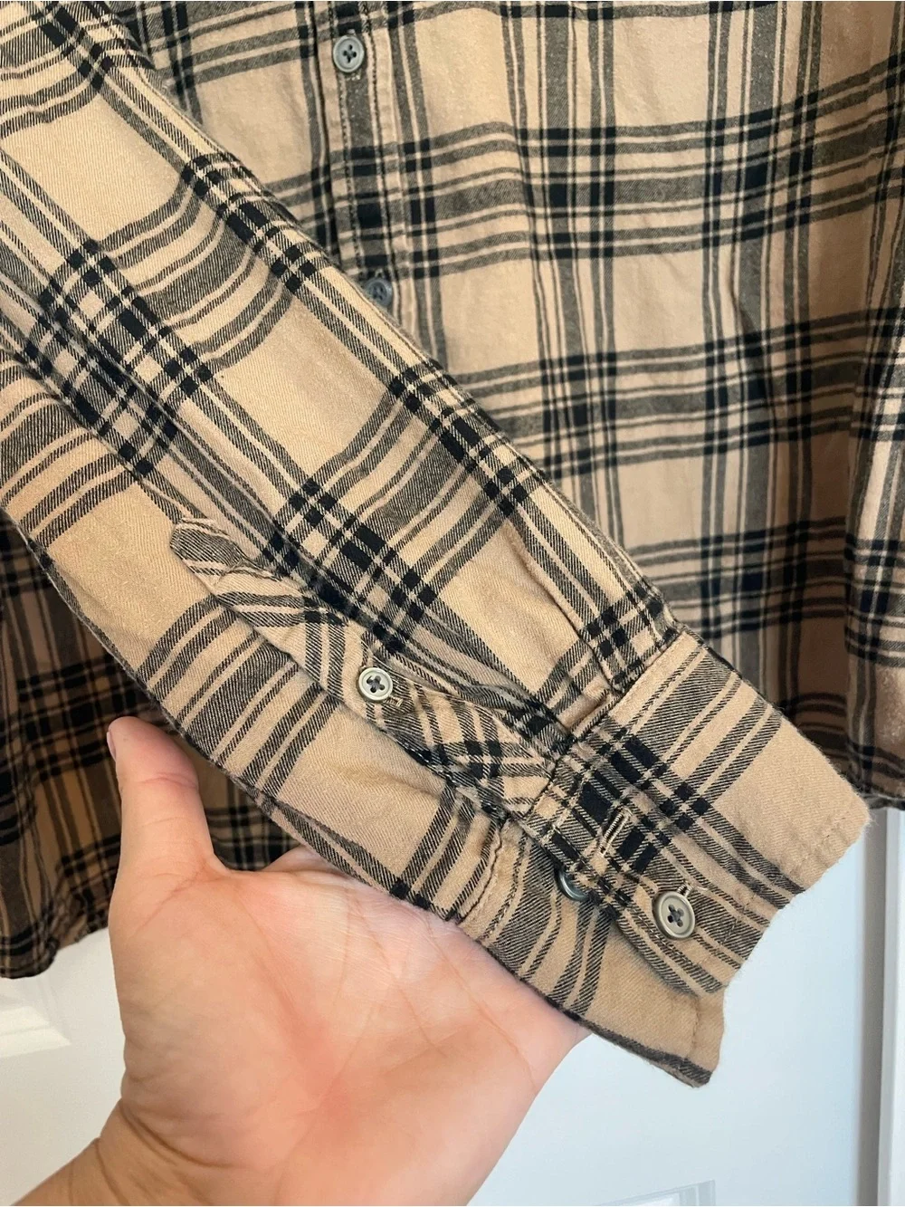 J Crew Plaid Tan Button Down Shirt